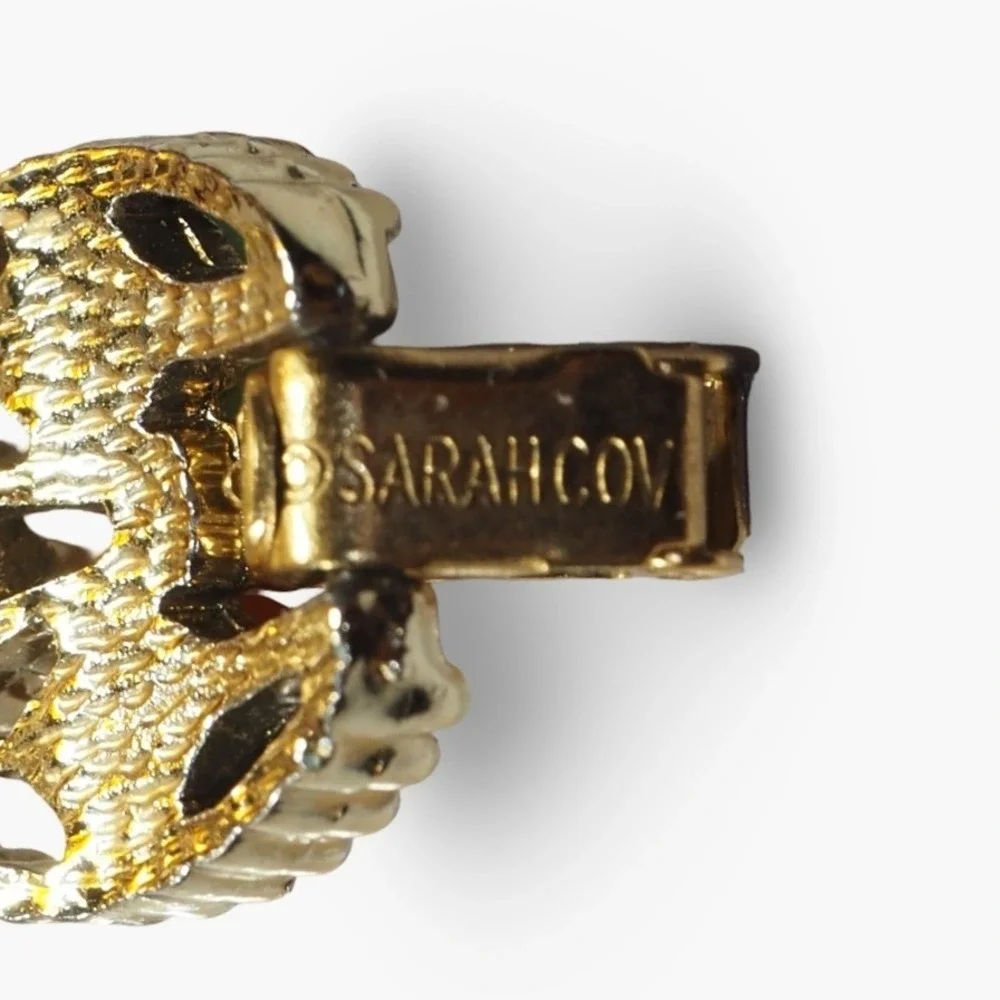 Sarah‎ Coventry Bracelet Women Gold Vintage 60s Faux Jade Cabochon Multi-Color